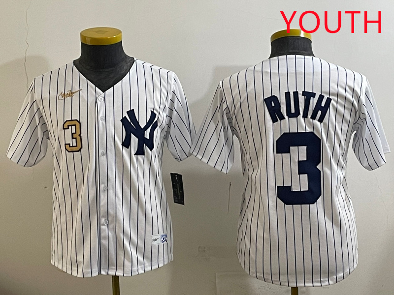 Youth New York Yankees 3 Ruth White 2025 Nike MLB jersey style 23